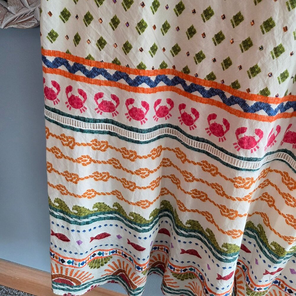 FARM Rio Cream Midi Dress with Multicolor Floral Embroidery - Picture 12 of 16